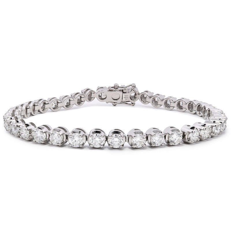 BR5-K-PLT/1291916c - Platinum Original 4 Claw Diamond Tennis Bracelet 5.05ct 8" Length