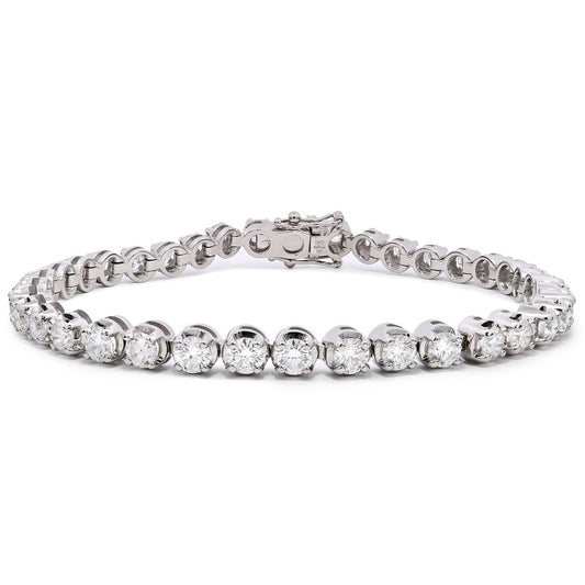 BR5-K-PLT/1291916c - Platinum Original 4 Claw Diamond Tennis Bracelet 5.05ct 8" Length