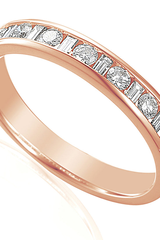 Baguette Cut Diamond Channel Set Half Eternity Ring