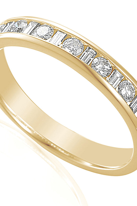 Baguette Cut Diamond Channel Set Half Eternity Ring