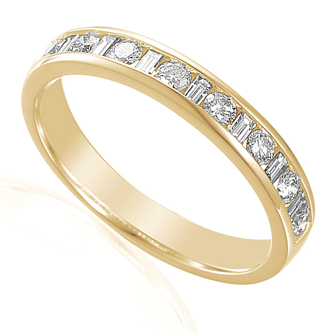 Baguette Cut Diamond Channel Set Half Eternity Ring