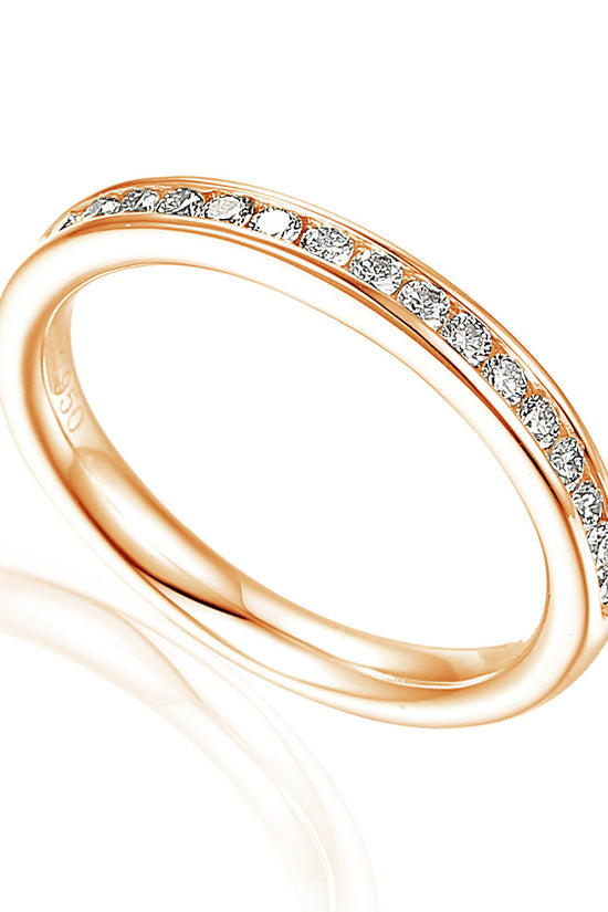 Channel Set Round Brilliant Cut Diamond Half Eternity Ring