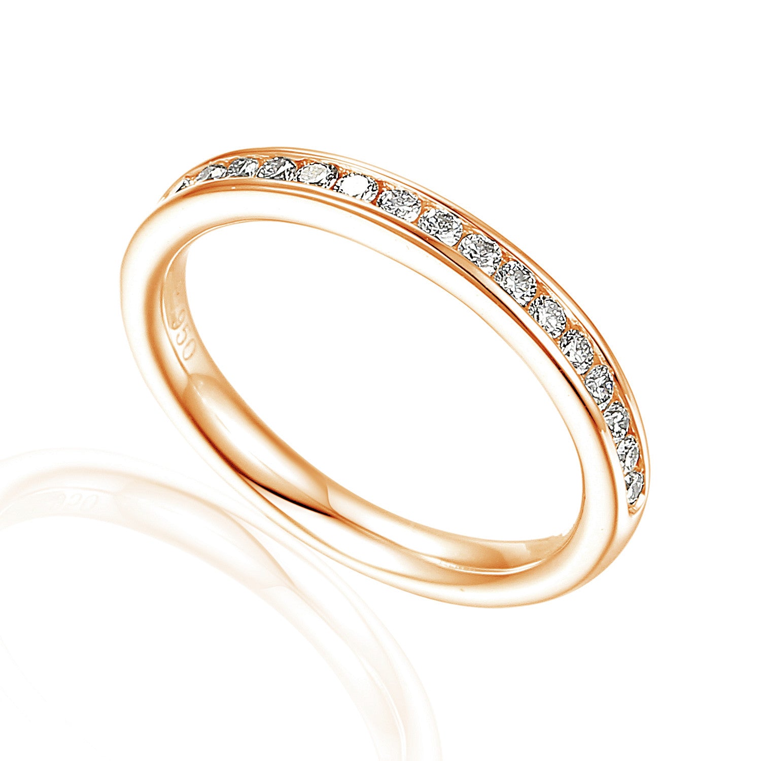Channel Set Round Brilliant Cut Diamond Half Eternity Ring