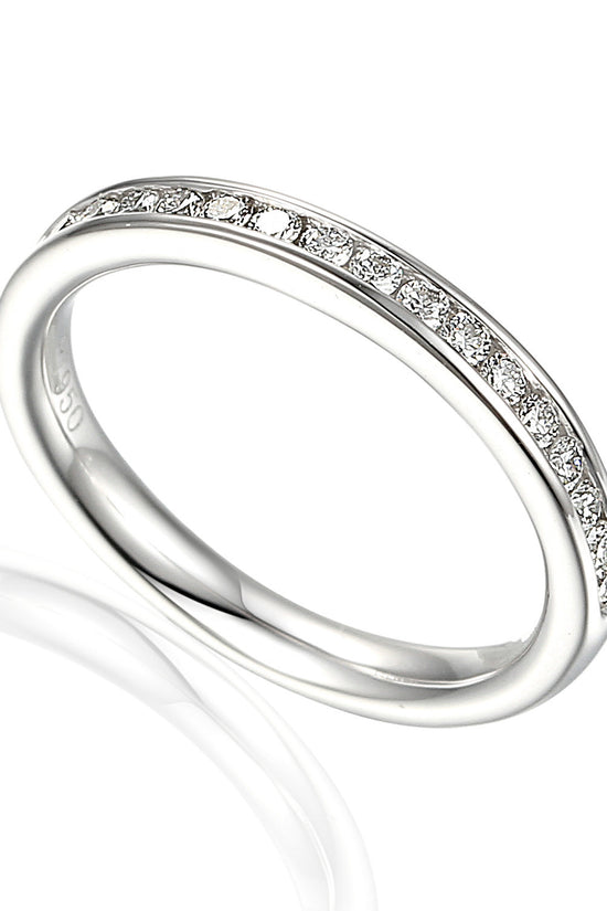 Channel Set Round Brilliant Cut Diamond Half Eternity Ring