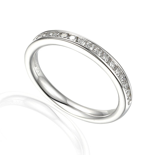 Channel Set Round Brilliant Cut Diamond Half Eternity Ring