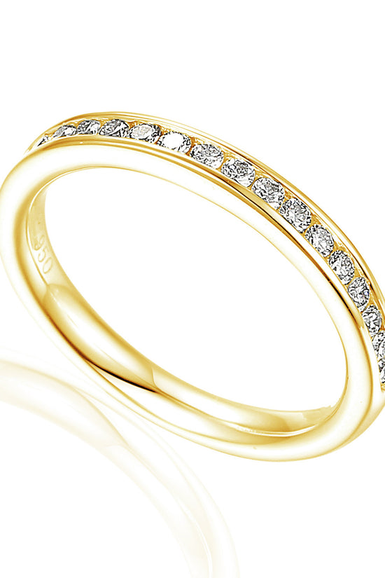 Channel Set Round Brilliant Cut Diamond Half Eternity Ring