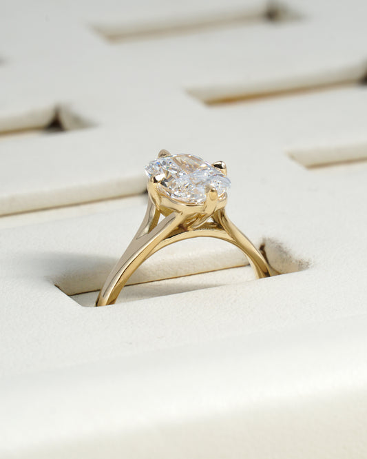 Tasnim 2ct Elongated Cushion Lab-Grown Diamond Engagement Ring in 18K Yellow Gold