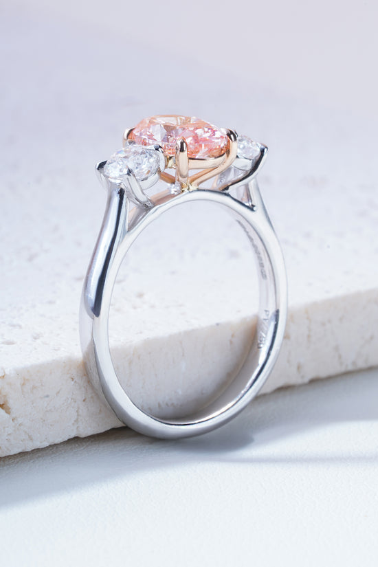 Lucia Lab-Grown Pink Diamond & Diamond Ring in Platinum & 18K Rose Gold