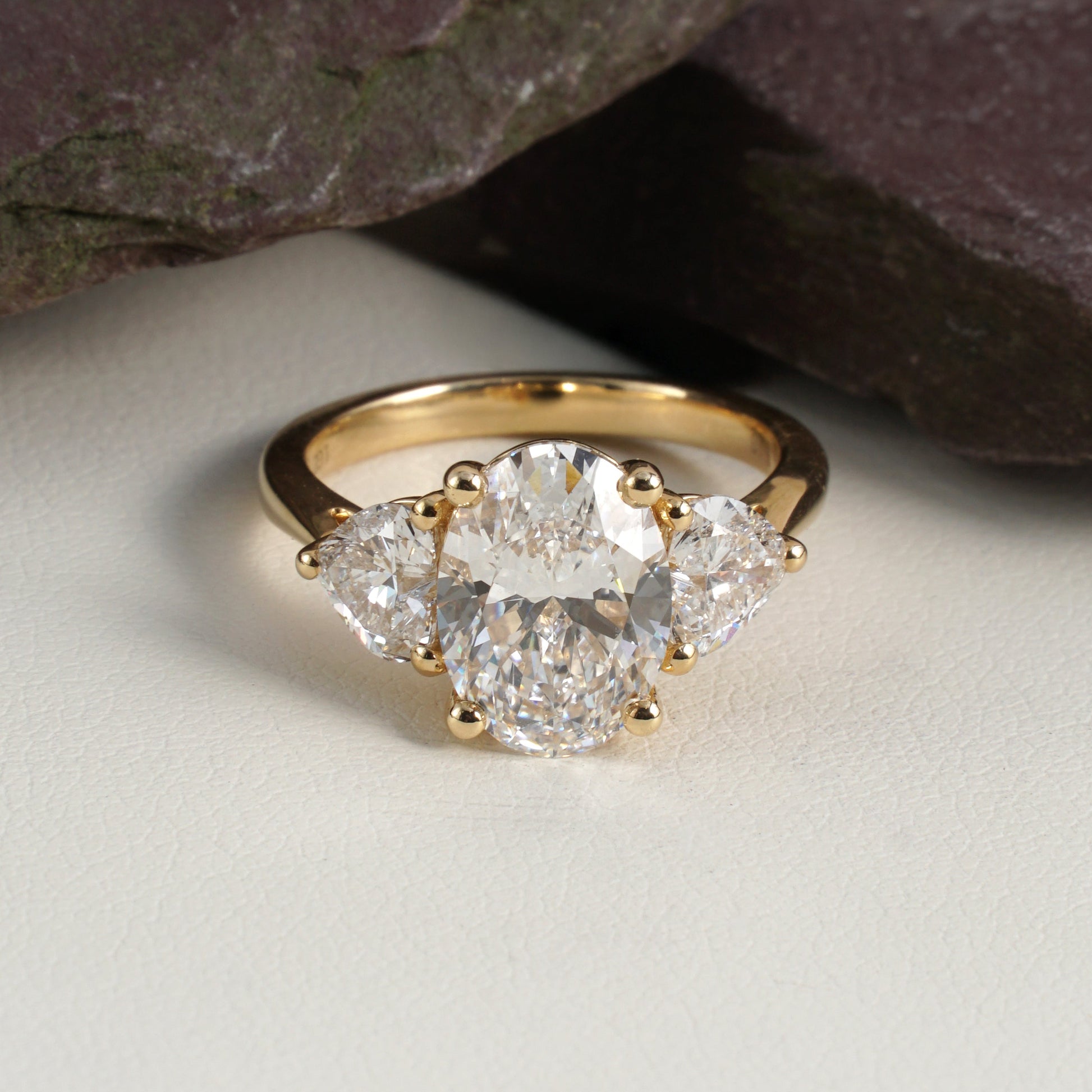 Zola Oval & Heart-Cut Lab-Grown Diamond Trilogy Ring in 18K Gold