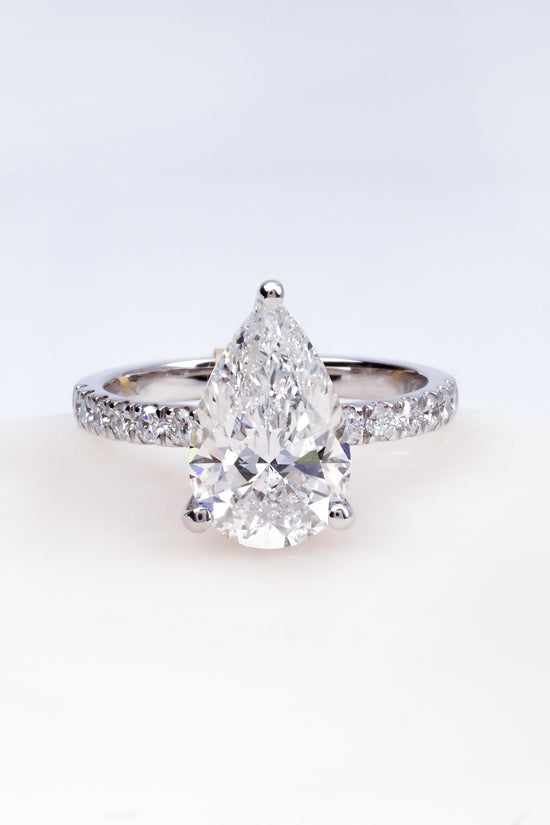 Aylah Pear Lab-Grown Diamond Solitaire Ring in Platinum