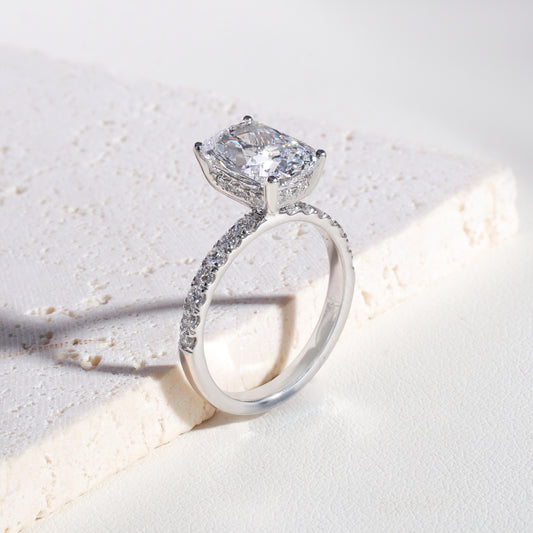 Rumi Cushion-Cut Lab-Grown Diamond Solitaire Ring in Platinum
