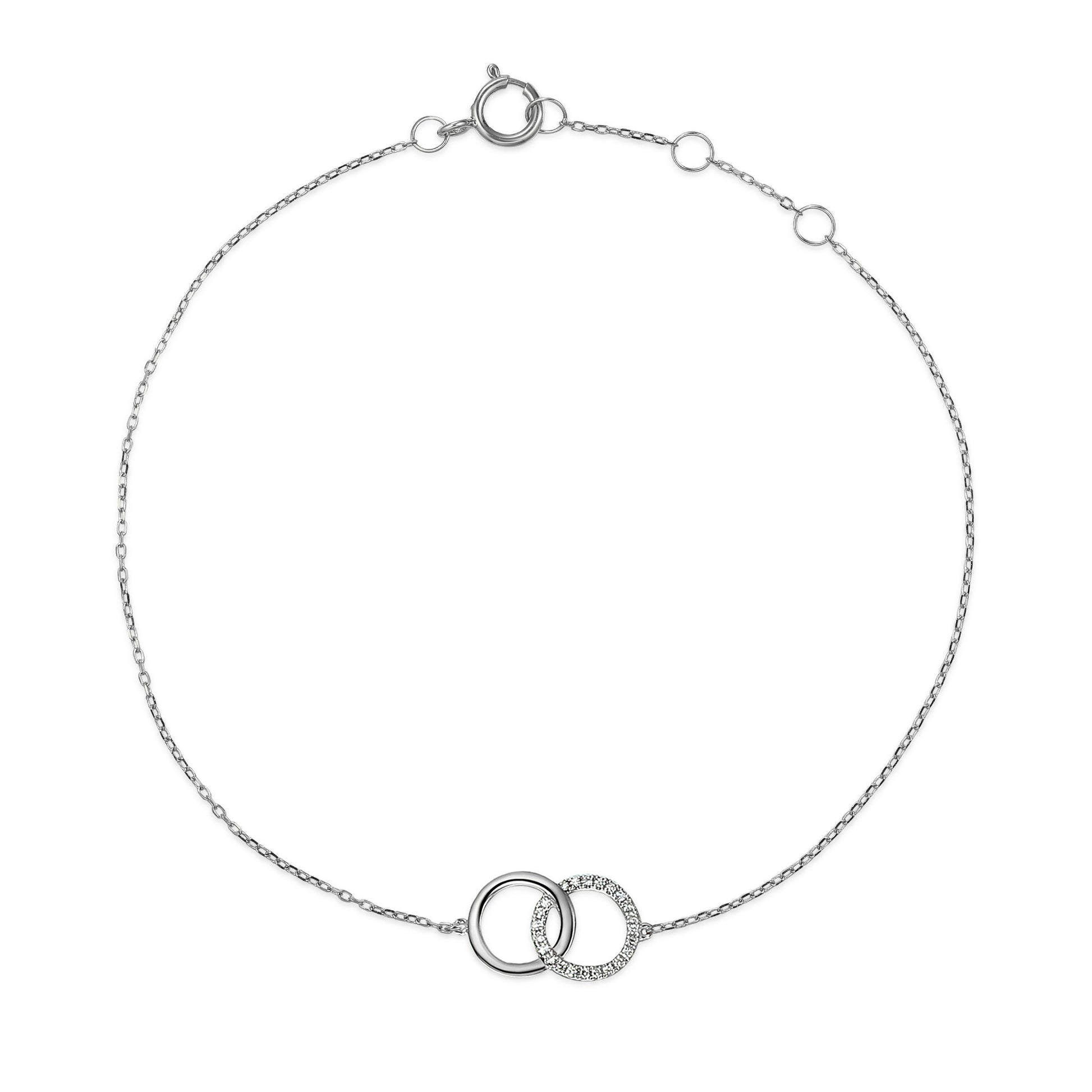 Micro Set Round Brilliant Cut Diamond Circle Bracelet