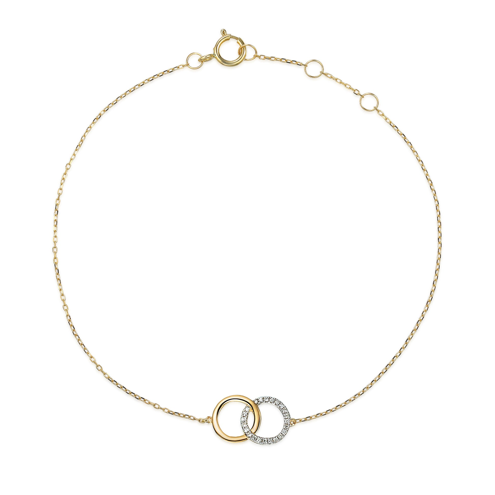 Micro Set Round Brilliant Cut Diamond Circle Bracelet