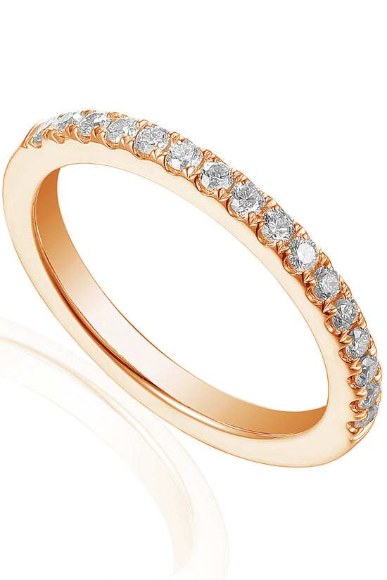 Micro Set Round Diamond Half Eternity Ring