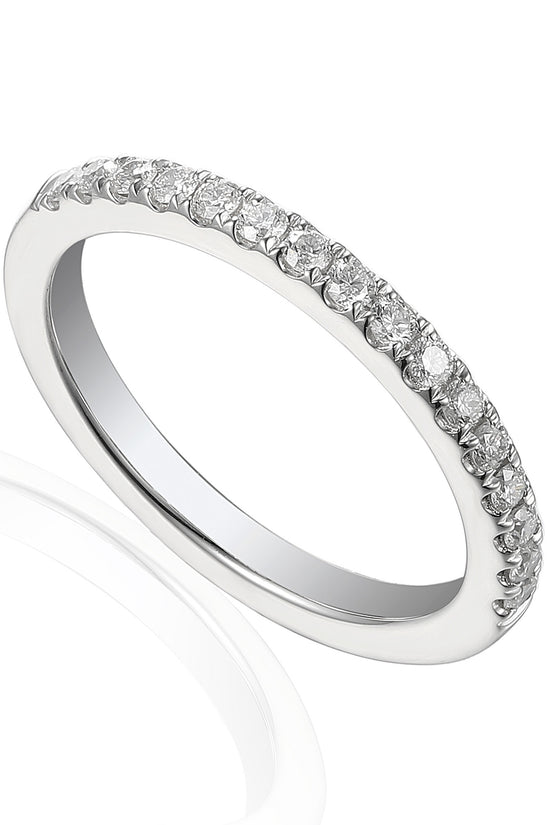Micro Set Round Diamond Half Eternity Ring