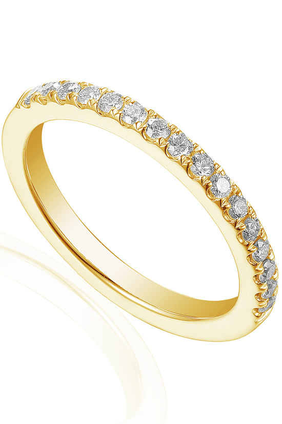 Micro Set Round Diamond Half Eternity Ring