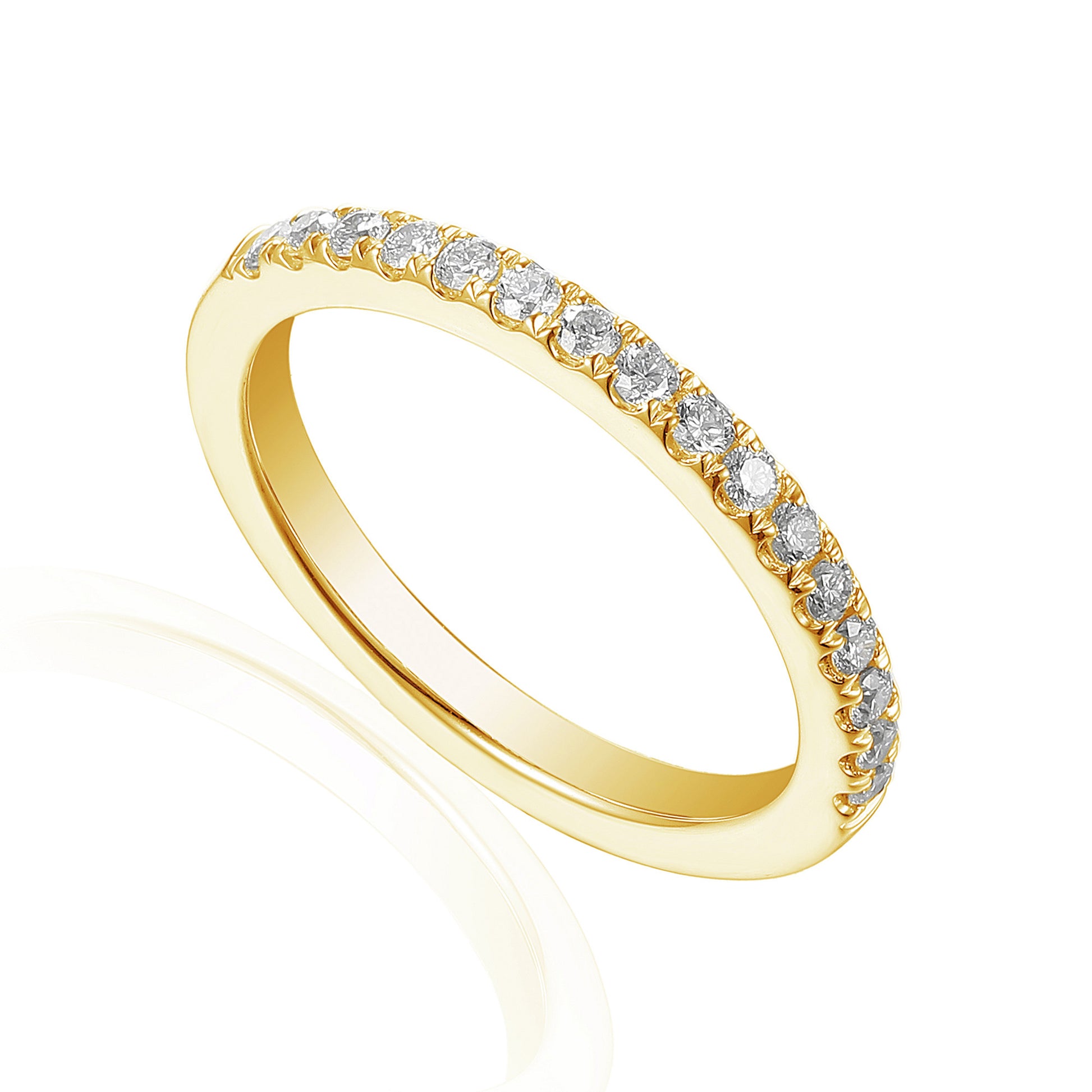 Micro Set Round Diamond Half Eternity Ring