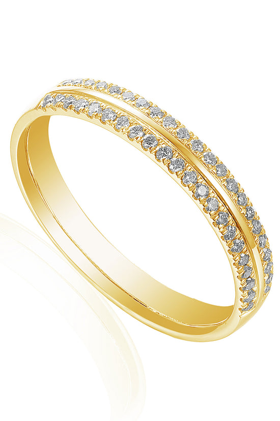Platinum Micro Set Round Brilliant Cut Half Eternity Ring