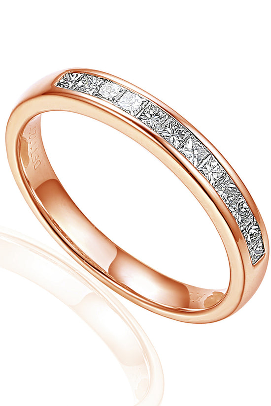 Princess Cut Diamond Channel Set Half Eternity Ring