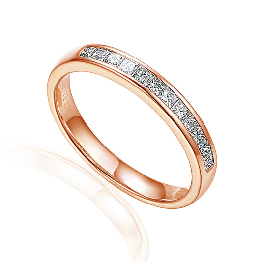 Princess Cut Diamond Channel Set Half Eternity Ring