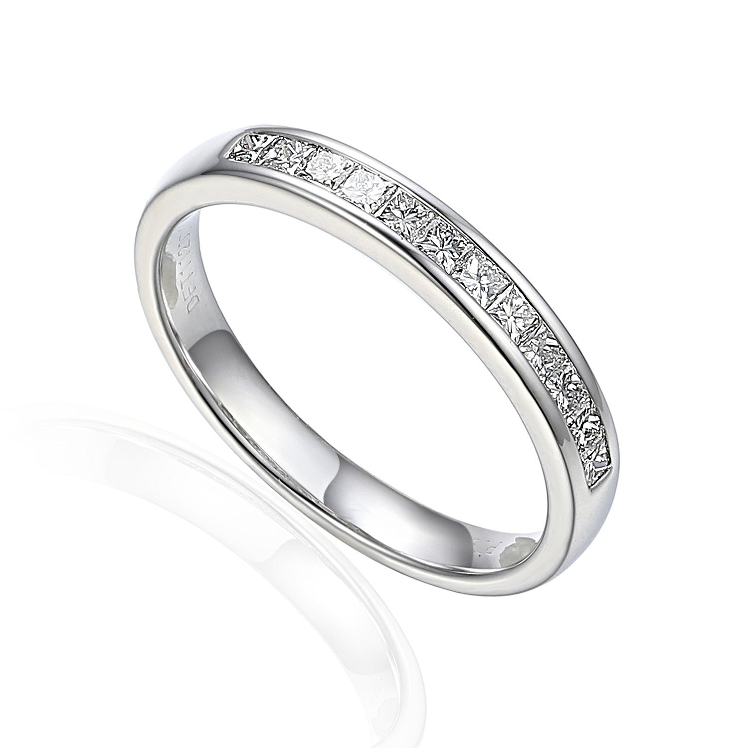 Princess Cut Diamond Channel Set Half Eternity Ring