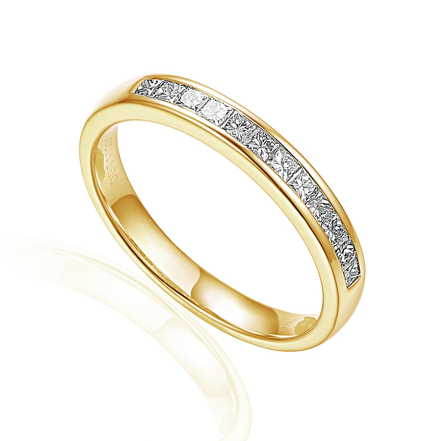 Princess Cut Diamond Channel Set Half Eternity Ring