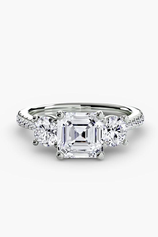 Three-Stone with Pavé Band
