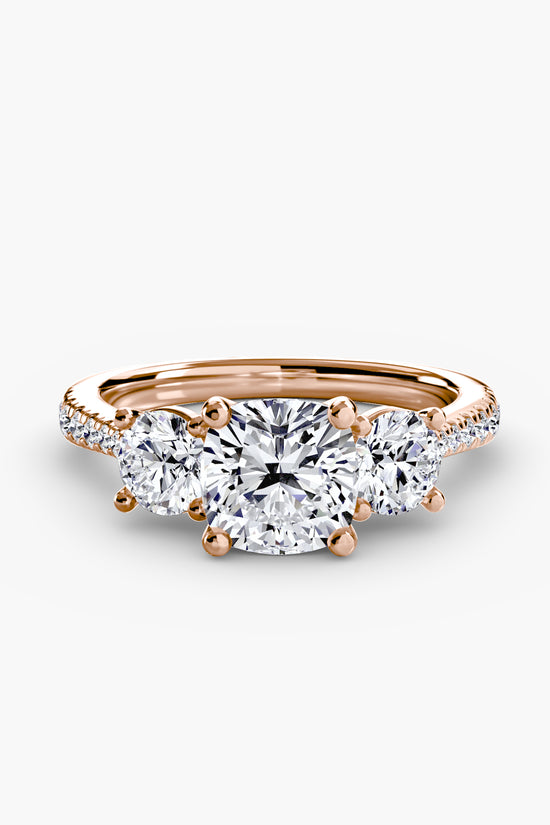 Three-Stone with Pavé Band