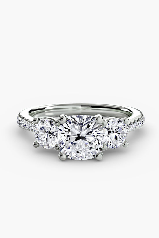 Three-Stone with Pavé Band