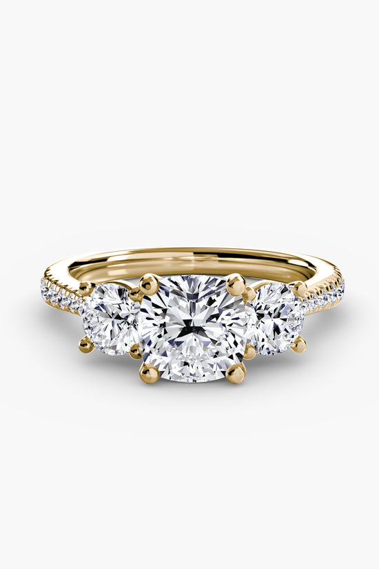 Three-Stone with Pavé Band