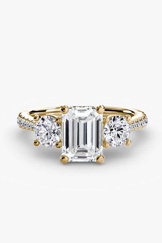 Three-Stone with Pavé Band