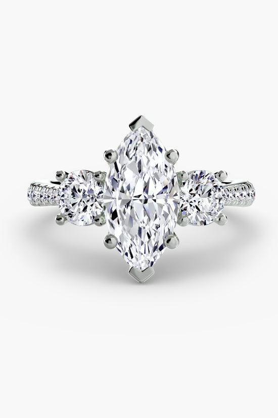 Three-Stone with Pavé Band