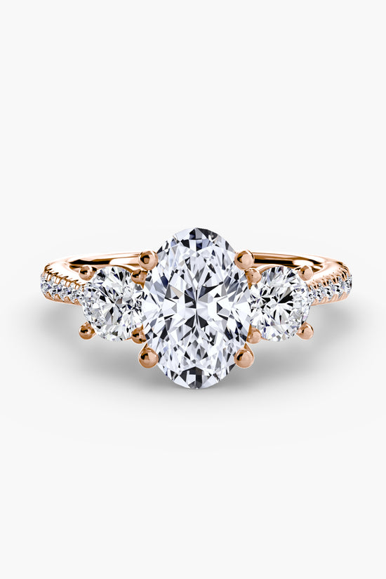 Three-Stone with Pavé Band