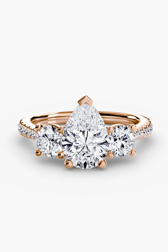 Three-Stone with Pavé Band