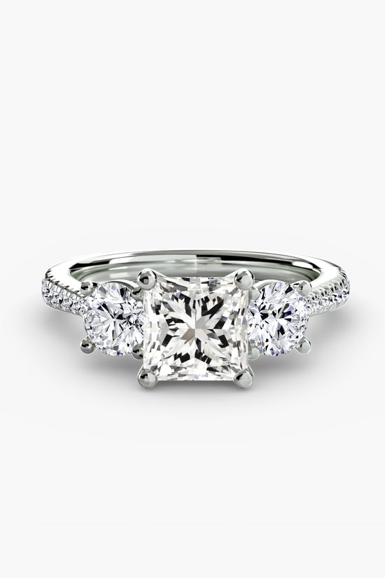 Three-Stone with Pavé Band