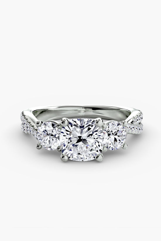 Three-Stone with Pavé Band 2