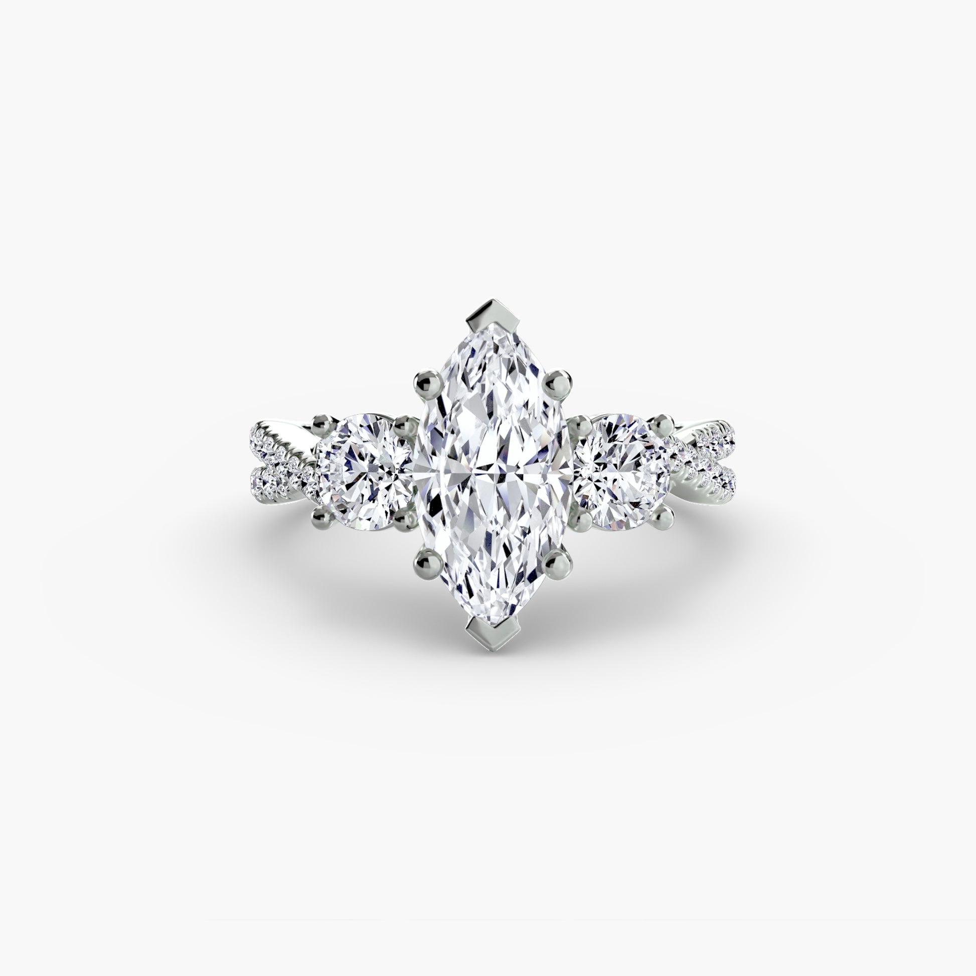 Three-Stone with Pavé Band 2