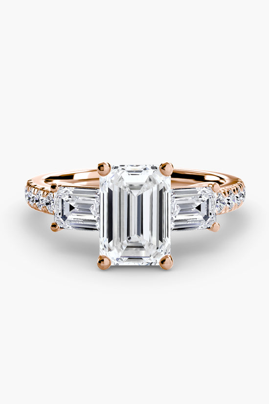 Three-Stone Ring with Pavé Band 4