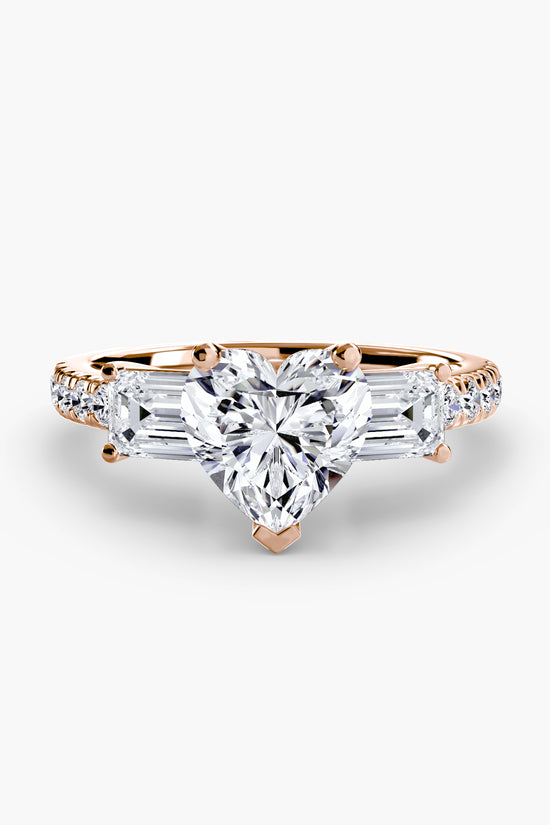 Three-Stone Ring with Pavé Band 4