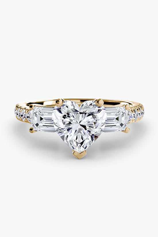 Three-Stone Ring with Pavé Band 4