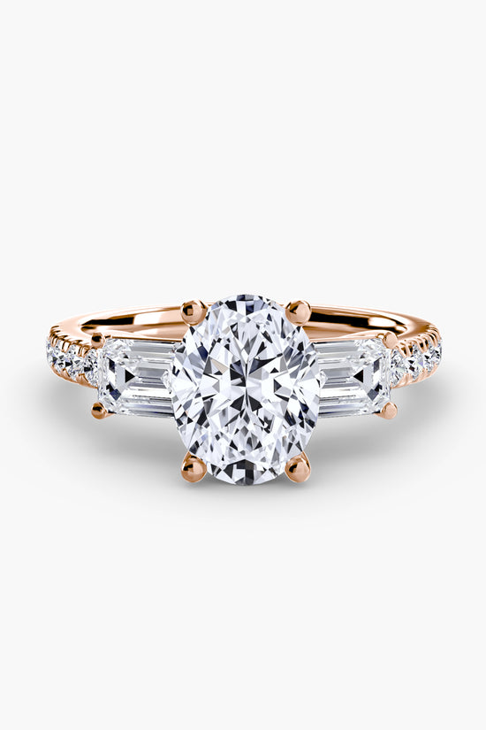 Three-Stone Ring with Pavé Band 4