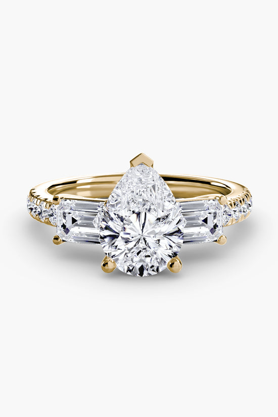 Three-Stone Ring with Pavé Band 4