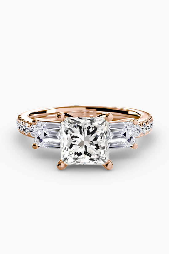 Three-Stone Ring with Pavé Band 4