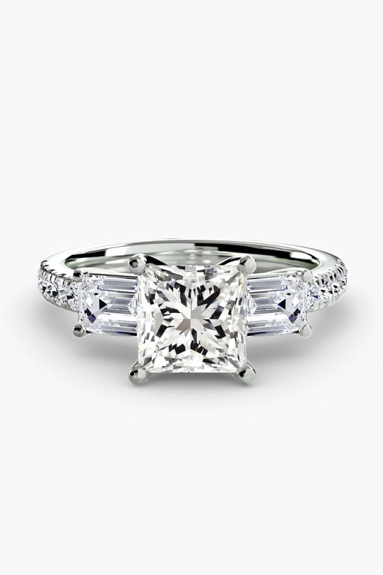 Three-Stone Ring with Pavé Band 4