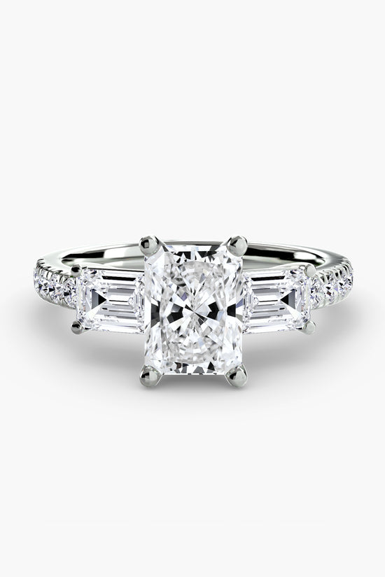 Three-Stone Ring with Pavé Band 4