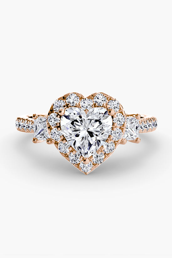 Three-Stone Ring with Halo 2