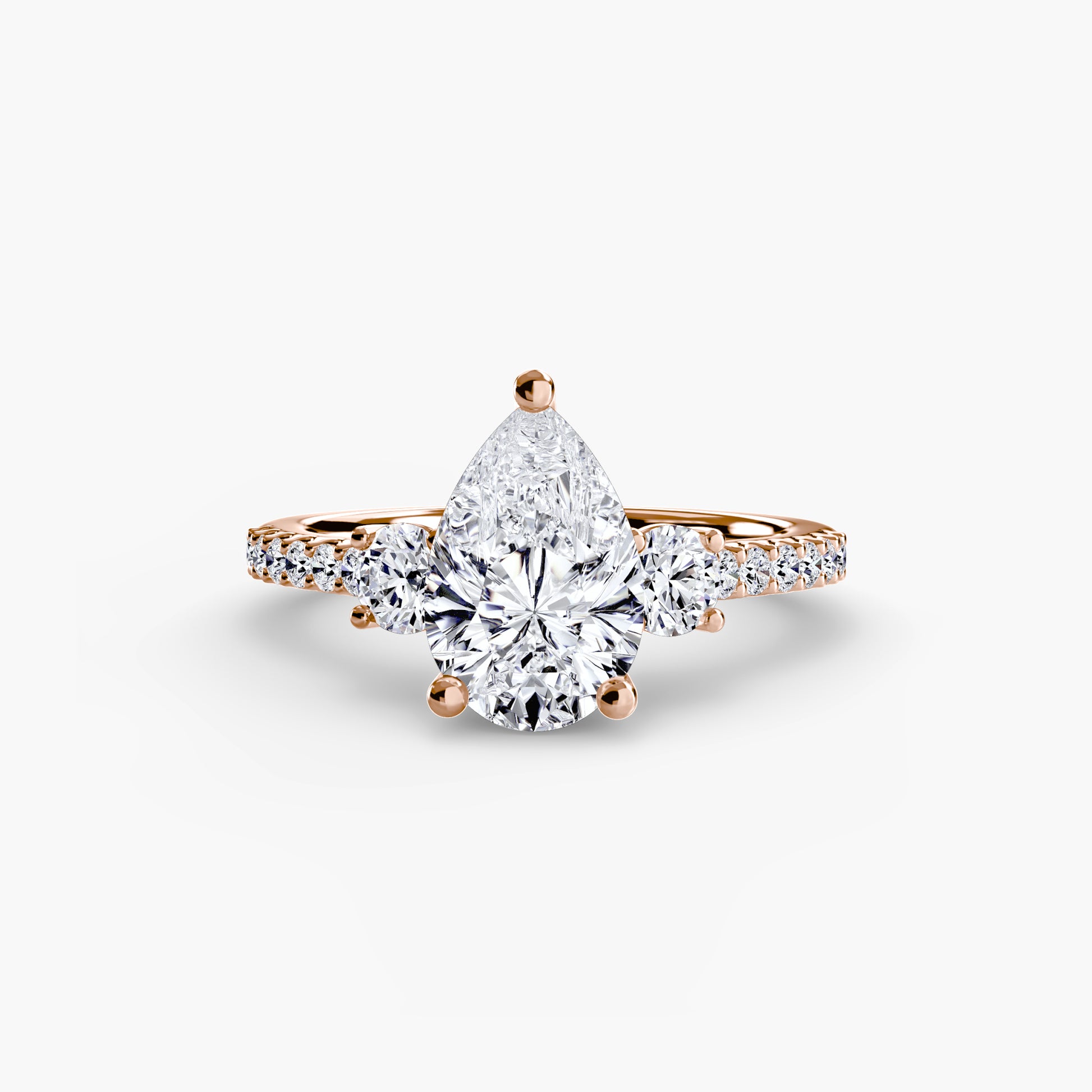 Three-Stone Ring with Pavé Band 5