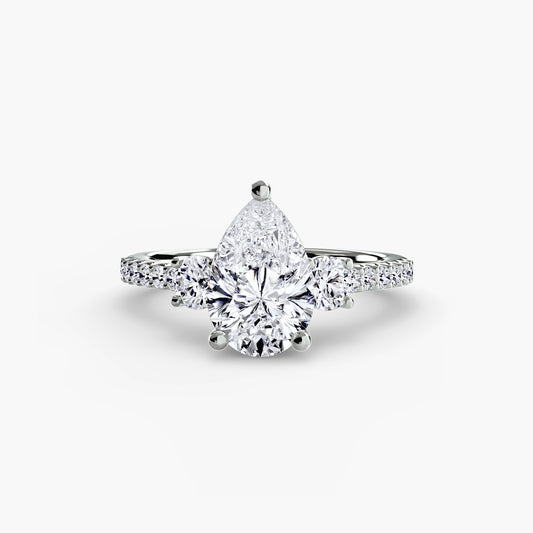 Three-Stone Ring with Pavé Band 5