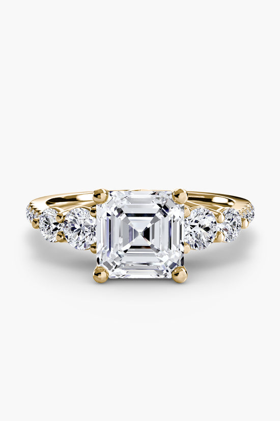 Five Stone Ring with Pavé Band