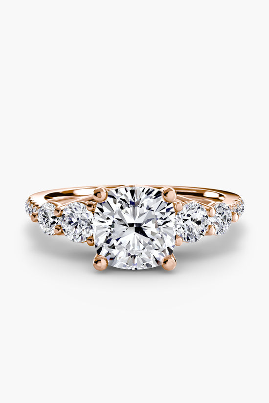 Five Stone Ring with Pavé Band